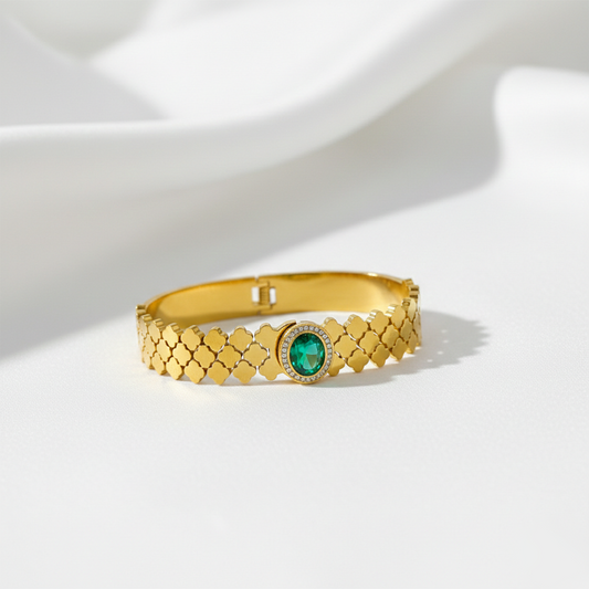 Gold Green Van Cleef Bangle