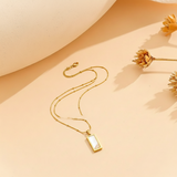 Gold MOP Rectangle Locket