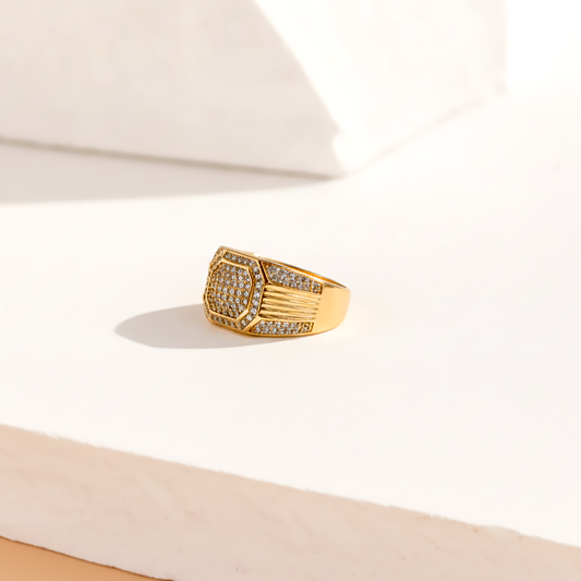 Gold Octagona Ring