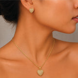 Gold Pave Heart Set