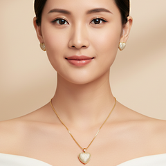 Gold Pave Heart Set