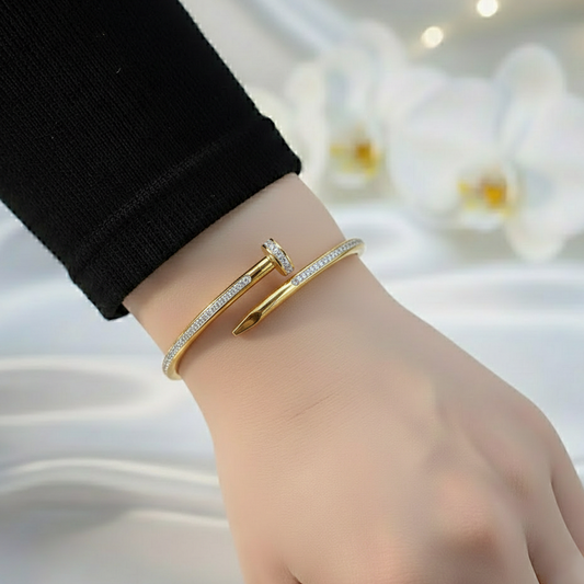Gold Pave Nail Bracelate