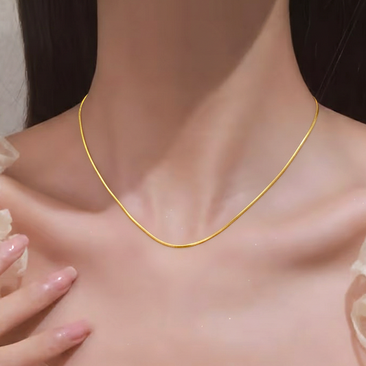 Gold Round Locket Chain