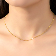 Gold Twisted Locket Chain