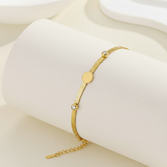 Golden Crystal Disc Bracelet