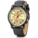 Golden Dial Grey Leather Watch