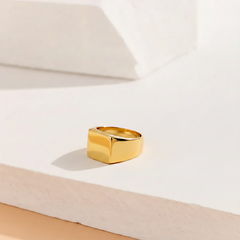 Golden Square Signet Ring