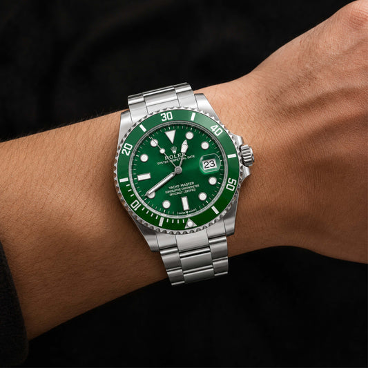 Green Dial Stainless Steel Watch