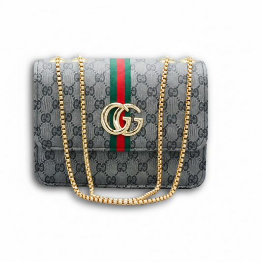 Grey Signature Chain Bag