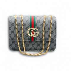 Grey Signature Chain Bag