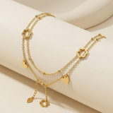 Heart & Flower Anklet