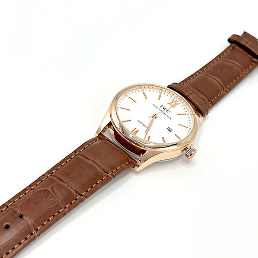 luxury rose gold watch Pakistan white dial | IWC style automatic watch Pakistan
