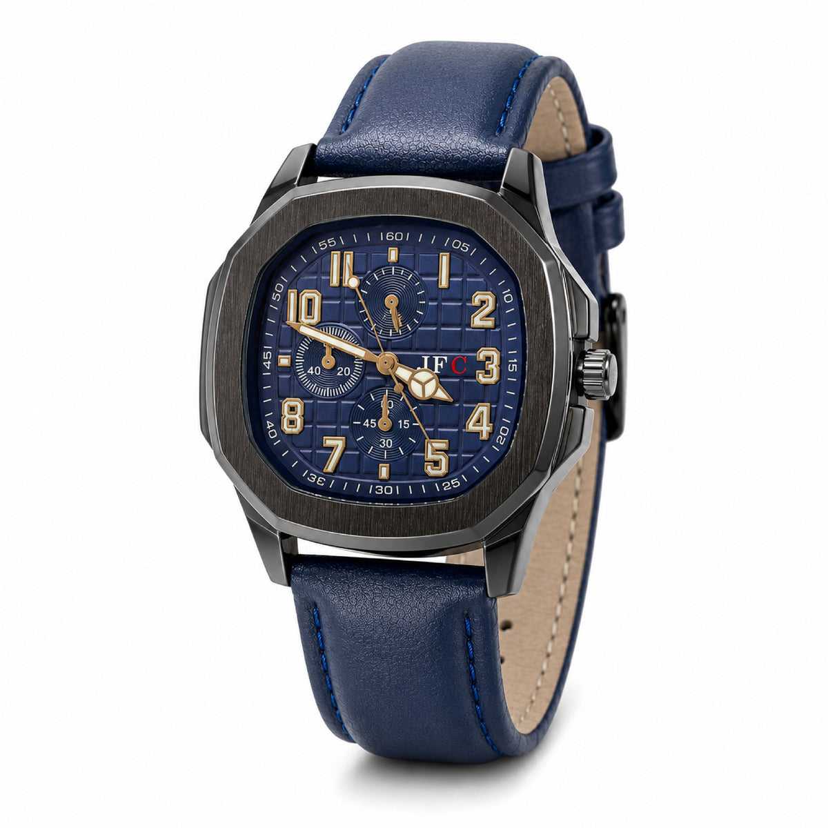 Navy Blue Chronograph Leather  Watch