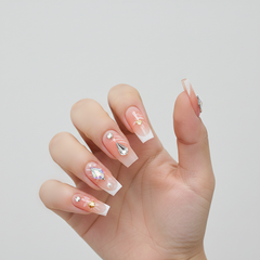 Jeweled Peach Ombre Press-Ons