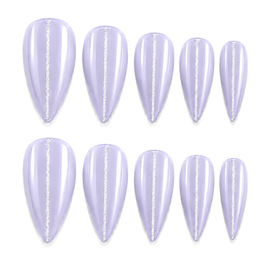 Lavender Stripe Press-On Nails