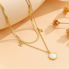 Layered Clover Pendant Necklace