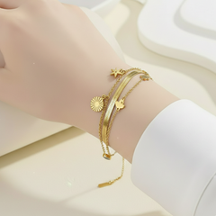 Layered Gold Charm Bracelet