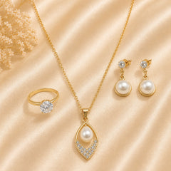 Leaf Pearl Crystal Set