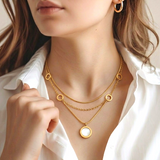 White Layered Pearl Pendant