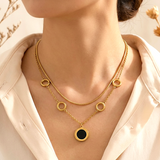 Black Layered Pearl Pendant