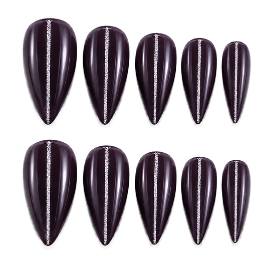 Midnight Stripe Press-On Nails