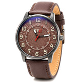 Mocha Brown Dial Leather Strap Watch