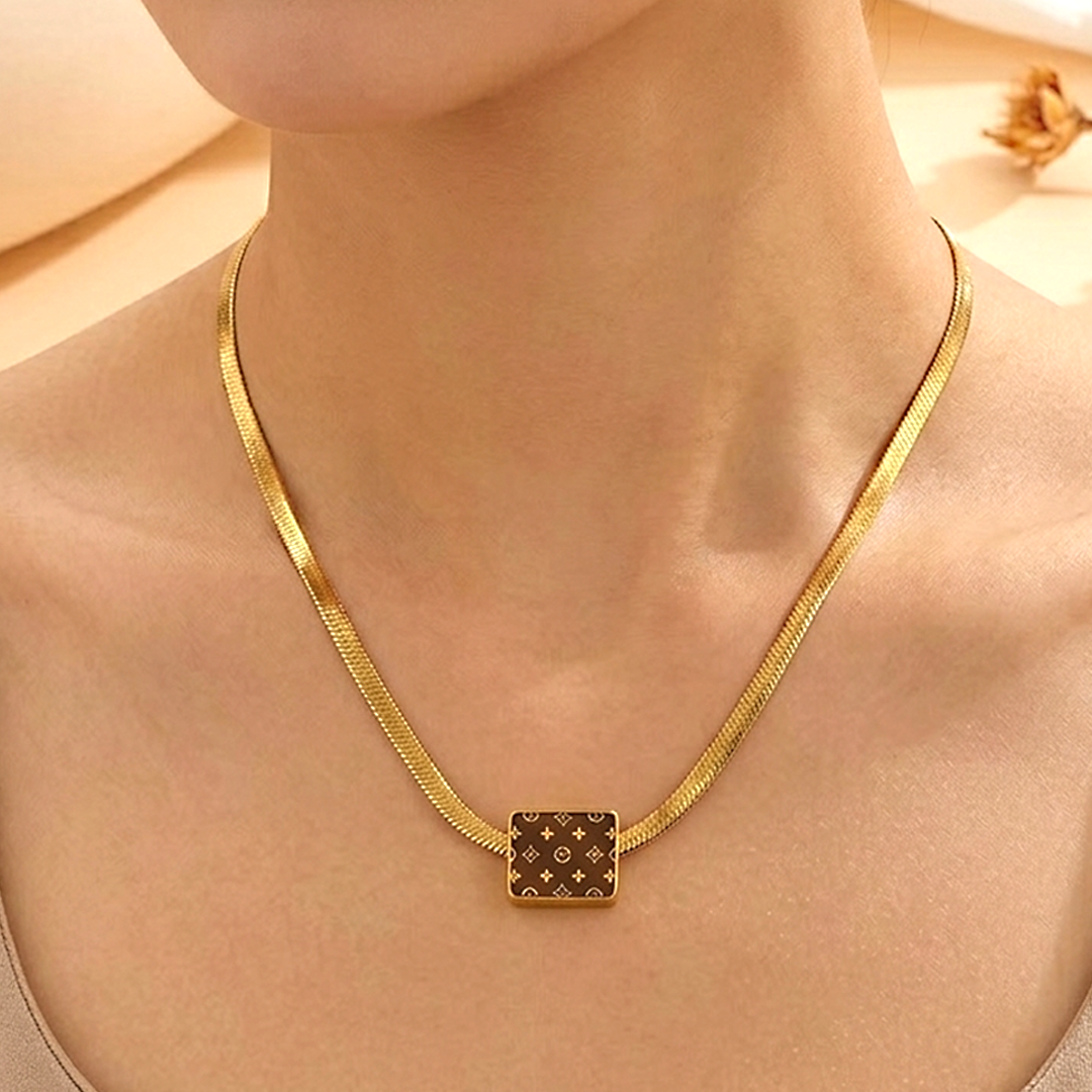 Monogram Square Pendant