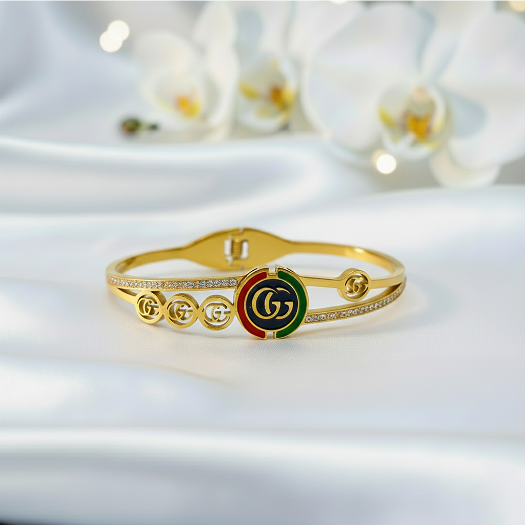 Multicolor Emblem Crystal Bracelet