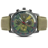 Olive Green Leather Strap Watch