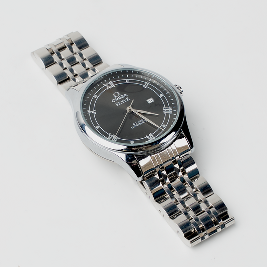 Omega – Black Dial Steel Watch
