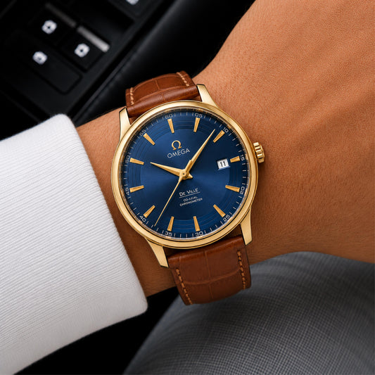 Omega De Ville Co-Axial Blue Dial Watch