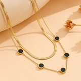 Onyx Layered Herringbone Pendants