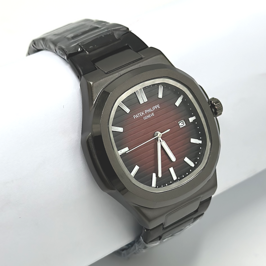 Patek Philippe Geneve – Burgundy Dial Men's Watch