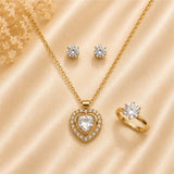 Pave Heart Jewelry Set