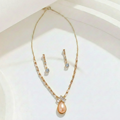 Peach Pearl & Crystal Set