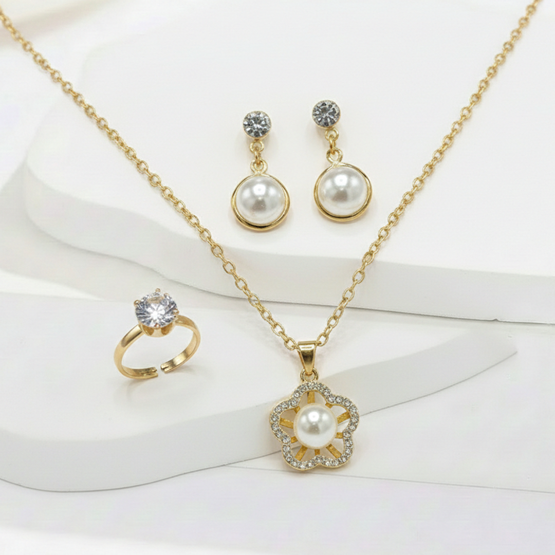Pearl Flower Jewelry Set