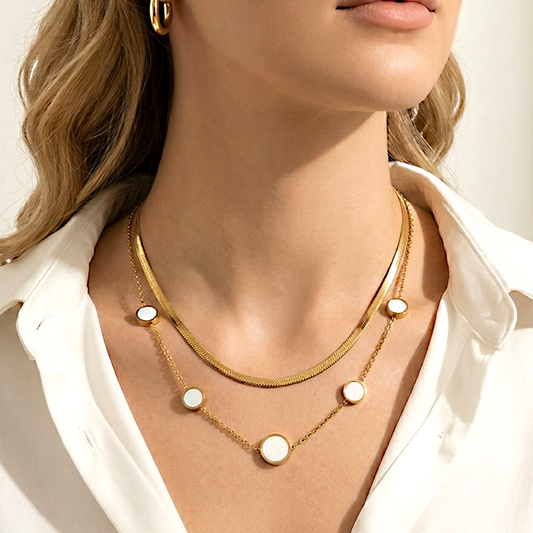 Pearl Inlay Layered Pendants