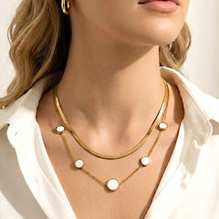 Pearl Inlay Layered Pendants