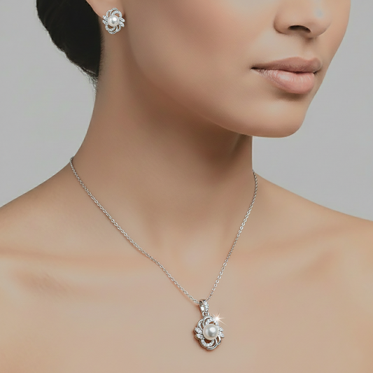 Pearl Bloom Elegance Pendant Set