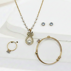 Pearl & Zirconia Jewelry Set