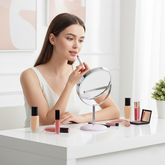 Pink Pedestal Mirror