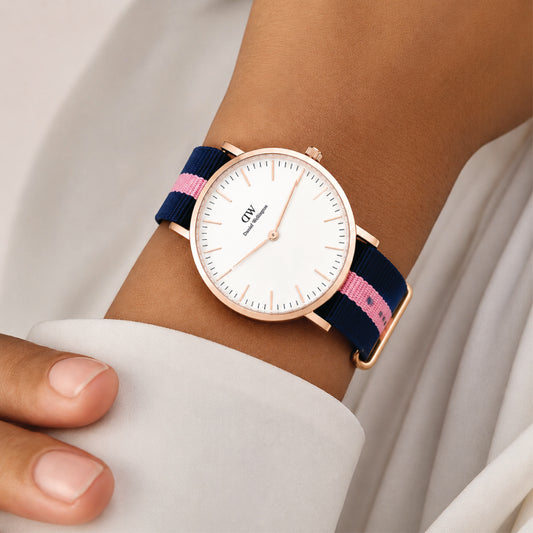 Pink Tide Stripe Watch