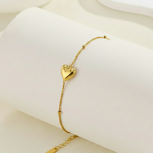 Puffy Heart Beaded Bracelet