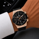 Rose-Gold Black Chronograph Watch
