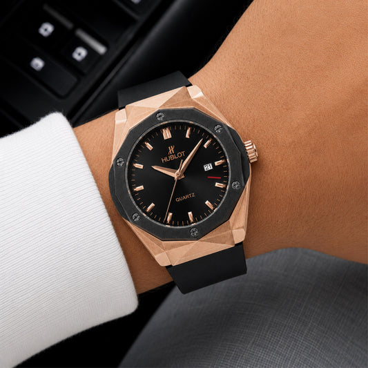 Rose-Gold Black Dial Watch