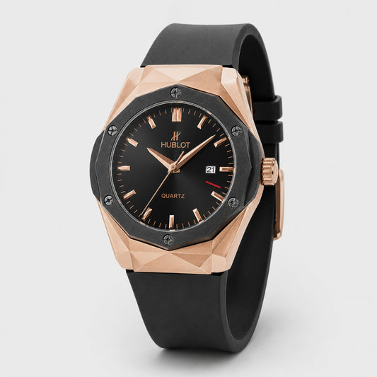 Rose-Gold Black Dial Watch