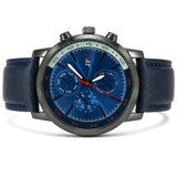Royal Blue Leather Strap Watch