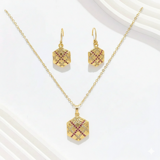 Ruby Hexagon Sparkle Set