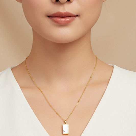 S-White Rectangle Locket
