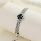 Silver Clover Mesh Watch